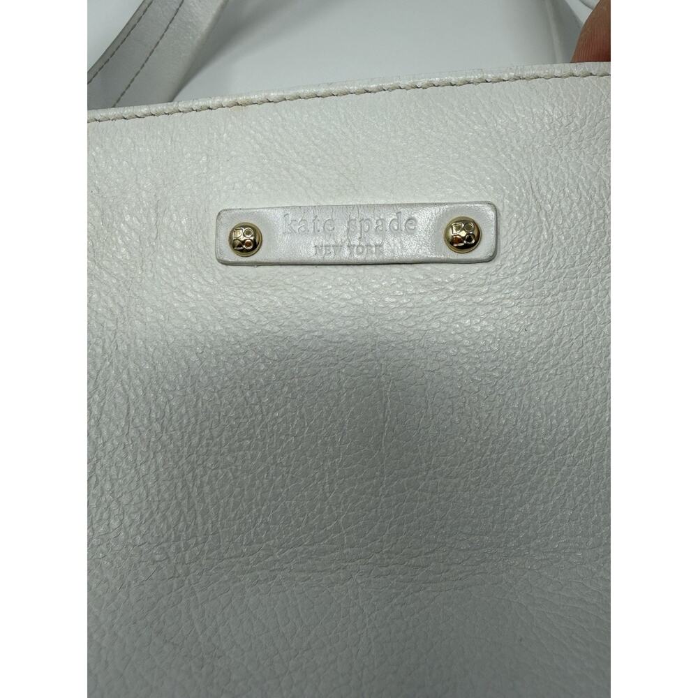 Kate Spade Vintage Pebble Leather Satchel Handbag Purse Tote White Ivory Y2K - Picture 2 of 13